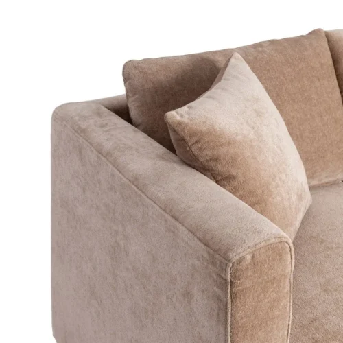 Canapé 2 places chenille taupe accoudoirs enveloppants Ixia 165 cm — vue 4