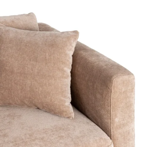Canapé 2 places chenille taupe accoudoirs enveloppants Ixia 165 cm — vue 5