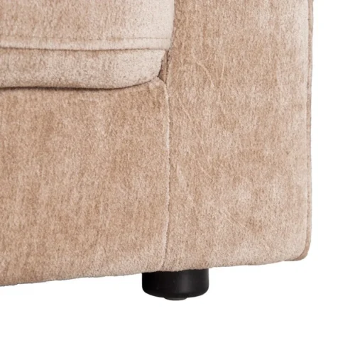 Canapé 2 places chenille taupe accoudoirs enveloppants Ixia 165 cm — vue 7