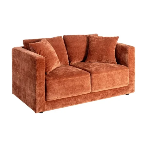 Canapé Canapé 2 places tissu chenille terre cuite Ixia 165 cm