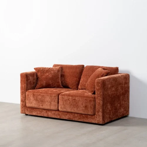 Canapé 2 places tissu chenille terre cuite Ixia 165 cm — vue 10