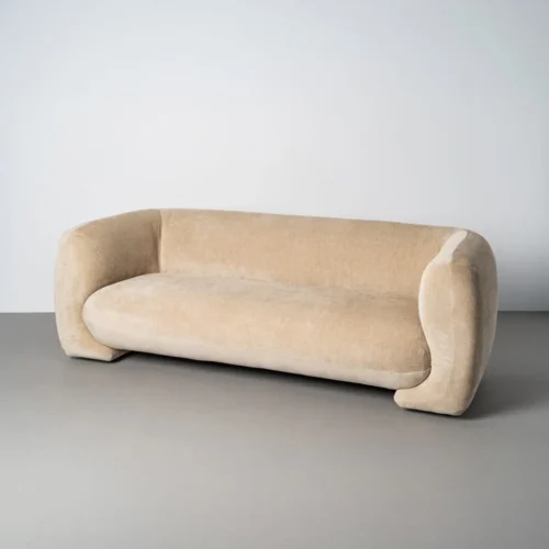 Canapé 3 places tissu chenille beige Ixia 226 cm — vue 2