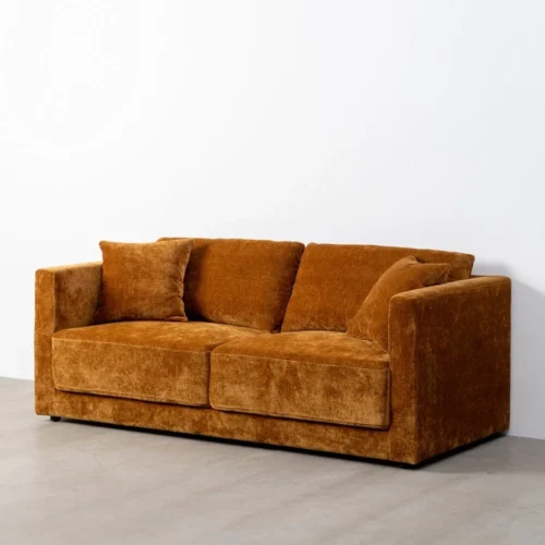 Canapé 3 places tissu chenille ocre Ixia 210 cm — vue 10