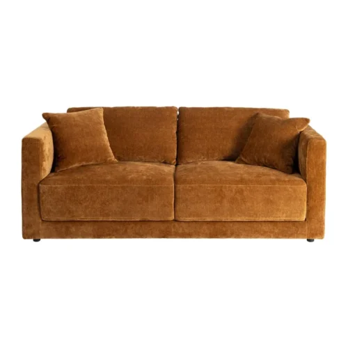 Canapé 3 places tissu chenille ocre Ixia 210 cm — vue 2