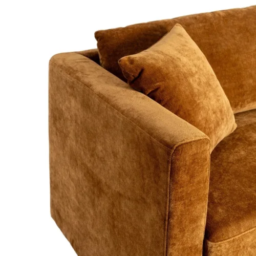 Canapé 3 places tissu chenille ocre Ixia 210 cm — vue 4
