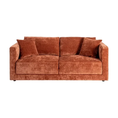 Canapé 3 places tissu chenille terre cuite Ixia 210 cm — vue 2