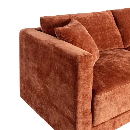 Canapé 3 places tissu chenille terre cuite Ixia 210 cm — vue 4