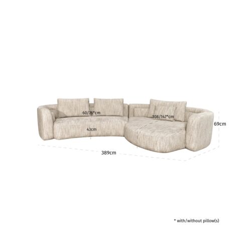 Canapé Angusto natural softweave lounge droite Richmond Interiors — vue 7