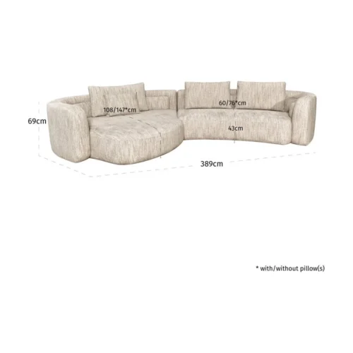Canapé Angusto natural softweave méridienne gauche Richmond Interiors — vue 7