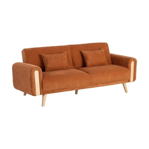 Canapé convertible bouclé terre cuite Ixia 218 cm — vue 3