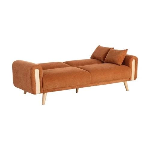 Canapé convertible bouclé terre cuite Ixia 218 cm — vue 4