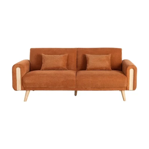 Canapé convertible bouclé terre cuite Ixia 218 cm — vue 5