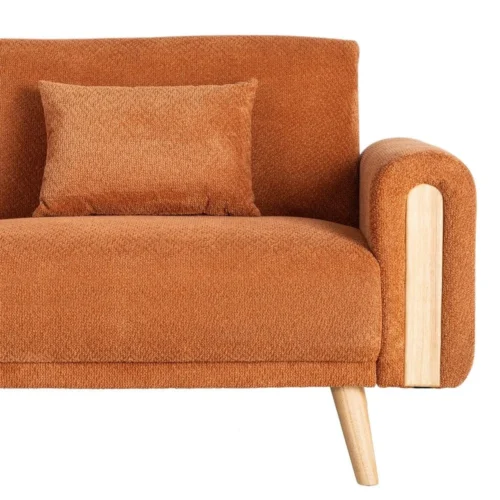Canapé convertible bouclé terre cuite Ixia 218 cm — vue 8
