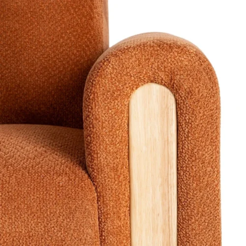 Canapé convertible bouclé terre cuite Ixia 218 cm — vue 9