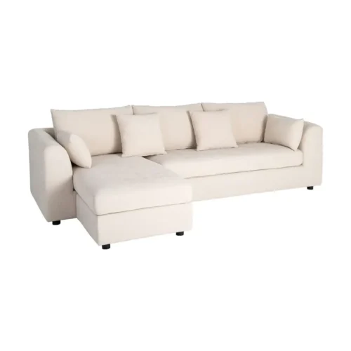 Canapé d'angle chenille crème méridienne réversible Ixia 260 cm — vue 4