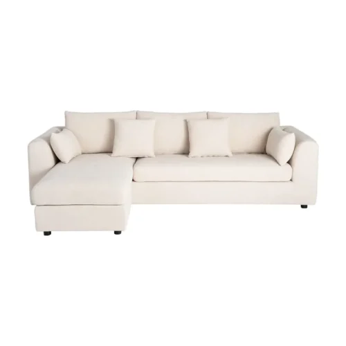 Canapé d'angle chenille crème méridienne réversible Ixia 260 cm — vue 5