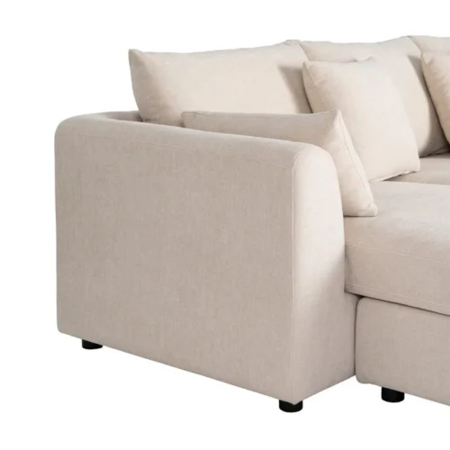 Canapé d'angle chenille crème méridienne réversible Ixia 260 cm — vue 8
