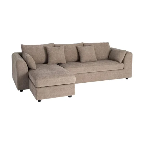 Canapé d'angle taupe réversible tissu chenille Ixia 260 cm — vue 4
