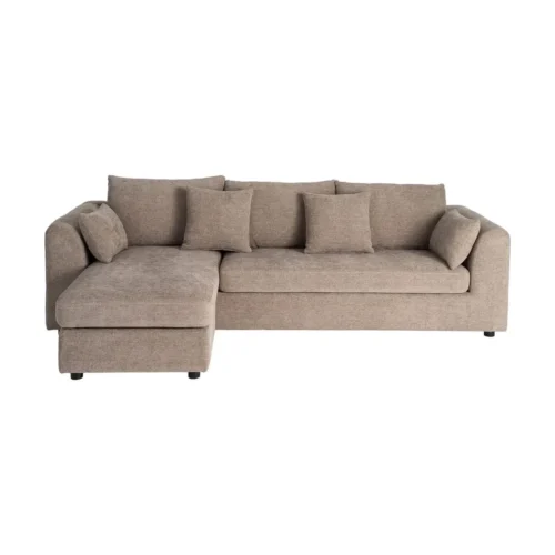 Canapé d'angle taupe réversible tissu chenille Ixia 260 cm — vue 5