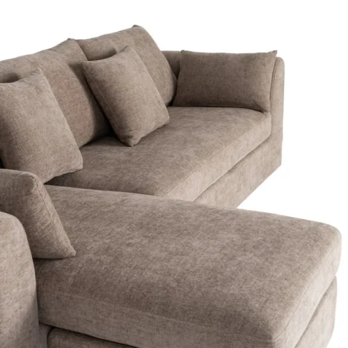 Canapé d'angle taupe réversible tissu chenille Ixia 260 cm — vue 8