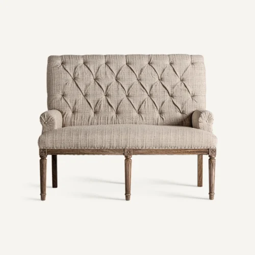 Canapé Hestroff bois de manguier et taupe Vical Home