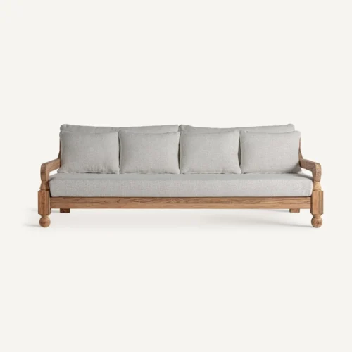 Canapé Jodphur blanc et marron naturel Vical Home