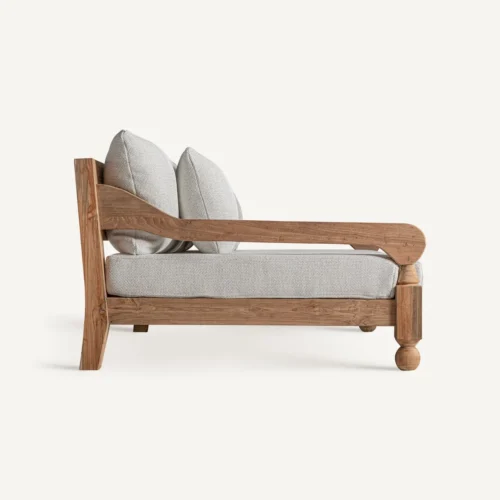 Canapé Jodphur blanc et marron naturel Vical Home — vue 3