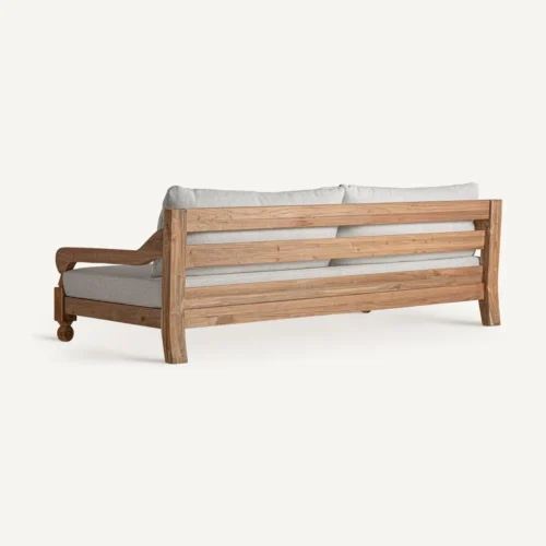 Canapé Jodphur blanc et marron naturel Vical Home — vue 4