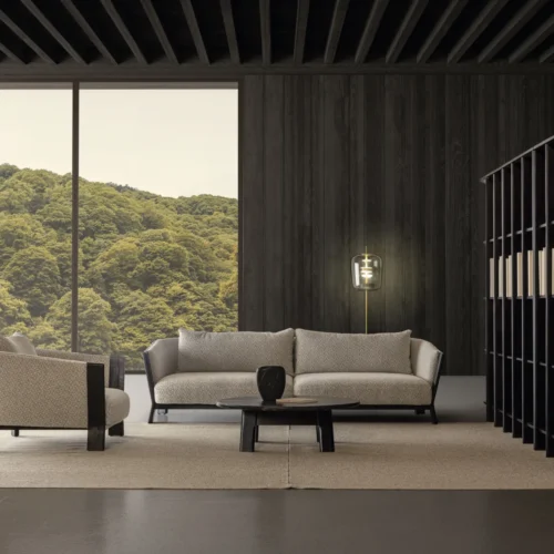 Canapé Nara blanc et noir chiné 254 cm Vical Home — vue 8