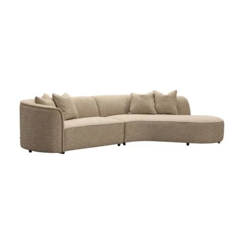 Canapé Romero sand tweed ottomane droite ignifugé Richmond Interiors
