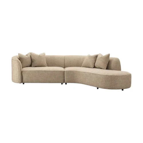Canapé Romero sand tweed ottomane droite ignifugé Richmond Interiors — vue 2