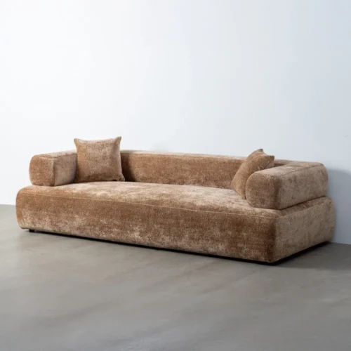 Canapé tissu chenille beige grande largeur Ixia 245 cm — vue 2