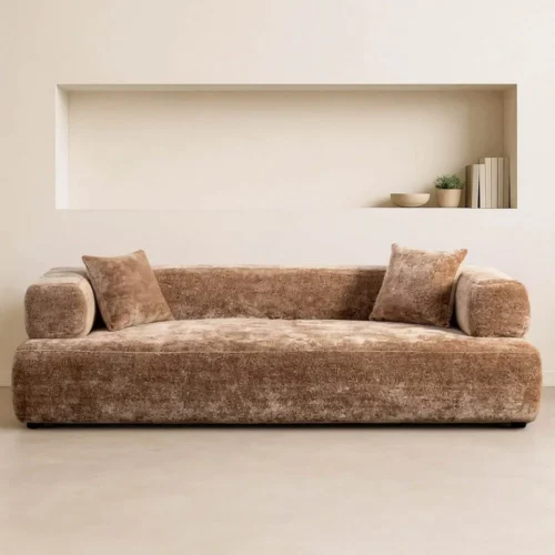 Canapé tissu chenille beige grande largeur Ixia 245 cm — vue 3
