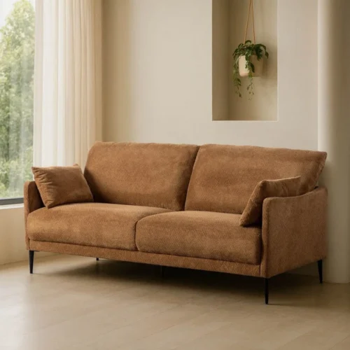 Canapé tissu suédine brun Ixia 191 cm