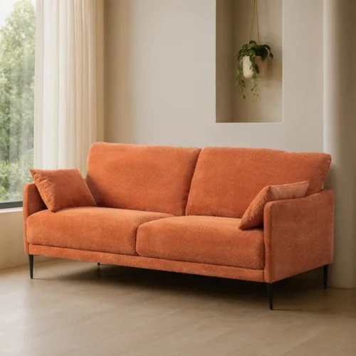 Canapé tissu suédine terre cuite Ixia 191 cm