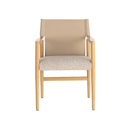 Chaise avec accoudoirs métal dossier similicuir Ixia 50 cm — vue 10
