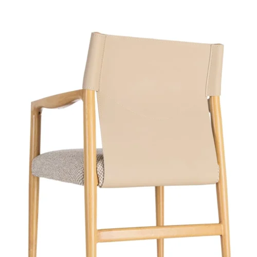 Chaise avec accoudoirs métal dossier similicuir Ixia 50 cm — vue 3