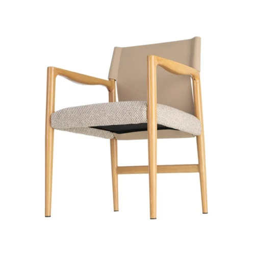 Chaise avec accoudoirs métal dossier similicuir Ixia 50 cm — vue 4