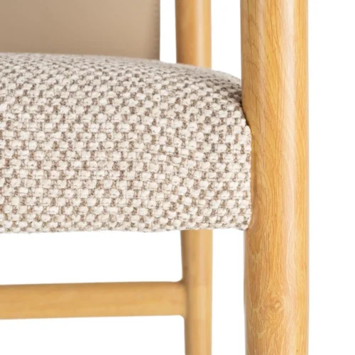 Chaise avec accoudoirs métal dossier similicuir Ixia 50 cm — vue 7