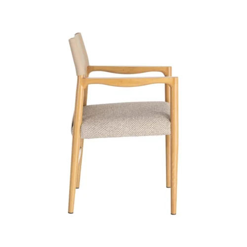Chaise avec accoudoirs métal dossier similicuir Ixia 50 cm — vue 8
