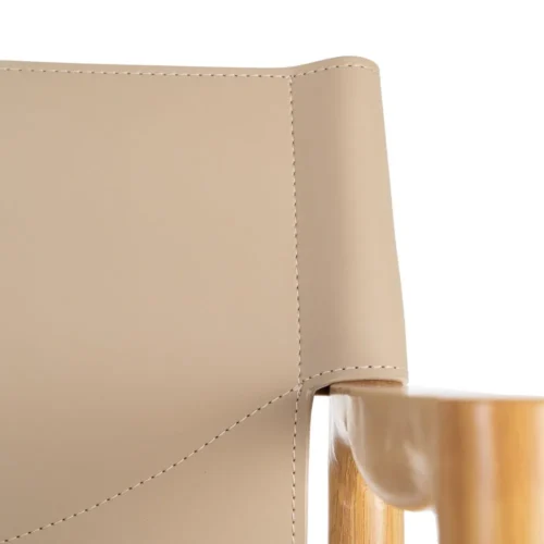 Chaise avec accoudoirs métal dossier similicuir Ixia 50 cm — vue 9