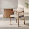chaise avec accoudoirs metal dossier similicuir ixia 50 cm naturel et beige 1