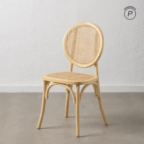 Chaise bois d'orme assise et dossier rotin Ixia 44,5 cm