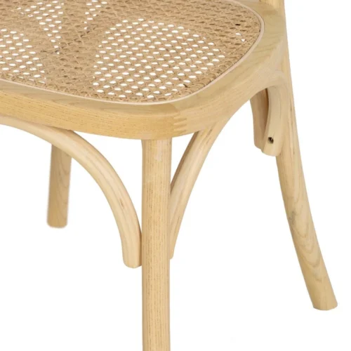 Chaise bois d'orme assise et dossier rotin Ixia 44,5 cm — vue 10