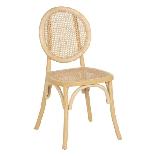 Chaise bois d'orme assise et dossier rotin Ixia 44,5 cm — vue 2