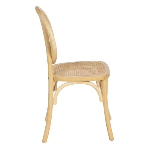 Chaise bois d'orme assise et dossier rotin Ixia 44,5 cm — vue 3