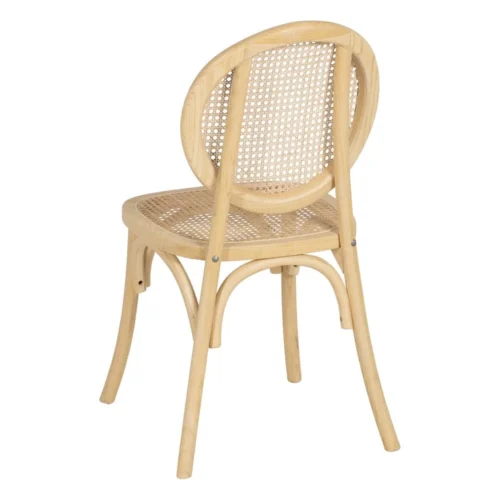 Chaise bois d'orme assise et dossier rotin Ixia 44,5 cm — vue 4