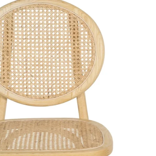 Chaise bois d'orme assise et dossier rotin Ixia 44,5 cm — vue 5