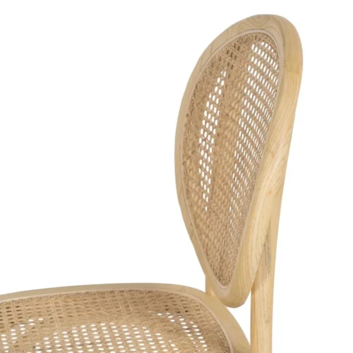 Chaise bois d'orme assise et dossier rotin Ixia 44,5 cm — vue 7