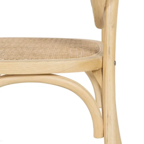 Chaise bois d'orme assise et dossier rotin Ixia 44,5 cm — vue 8